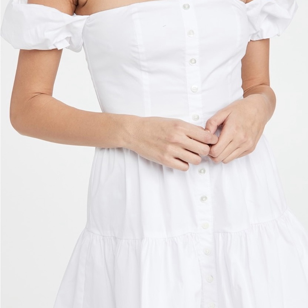 STAUD White Off-Shoulder Dress